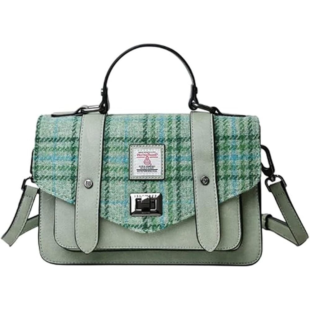 1912 Harris Tweed Mini Satchel, Handbag , Flap and Microfiber Leather Mint